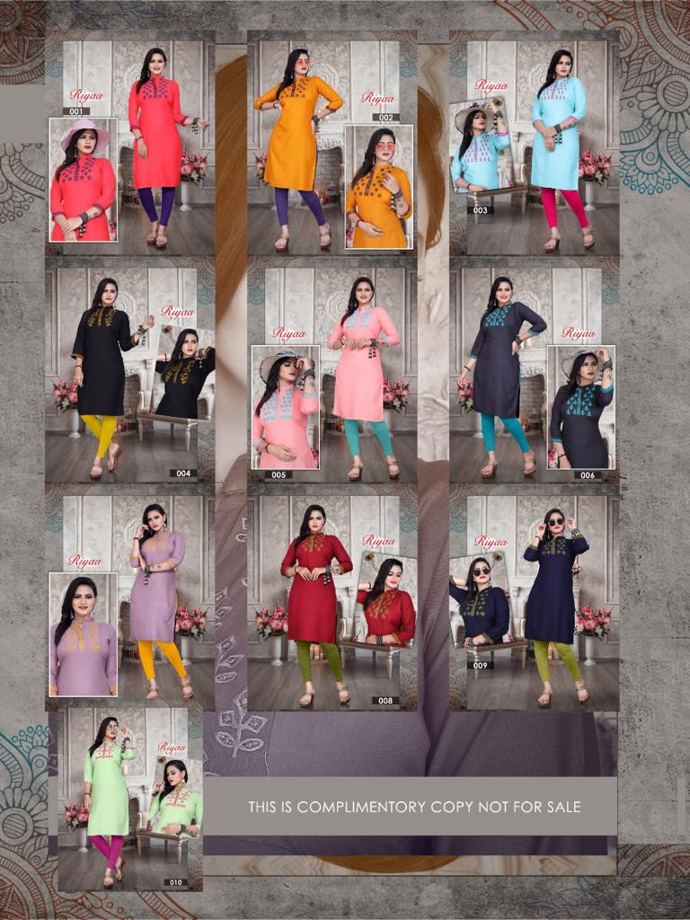 Riyaa Casual Daily Wear Rayon Printed Kurti Collection